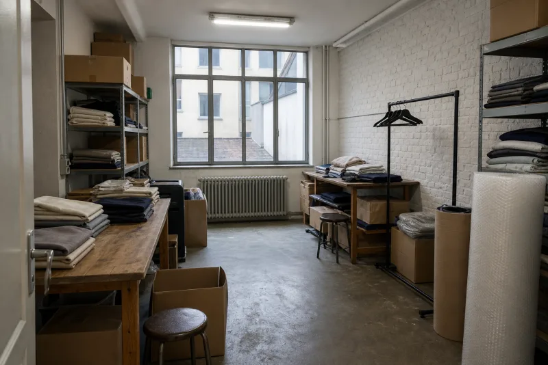 Avant débarras — Atelier professionnel libéré de son stock