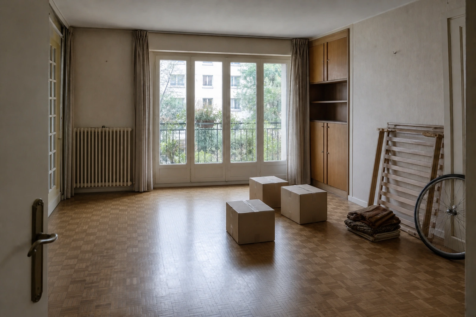 Appartement familial au Point du Jour : débarras avec cave — intervention en cours