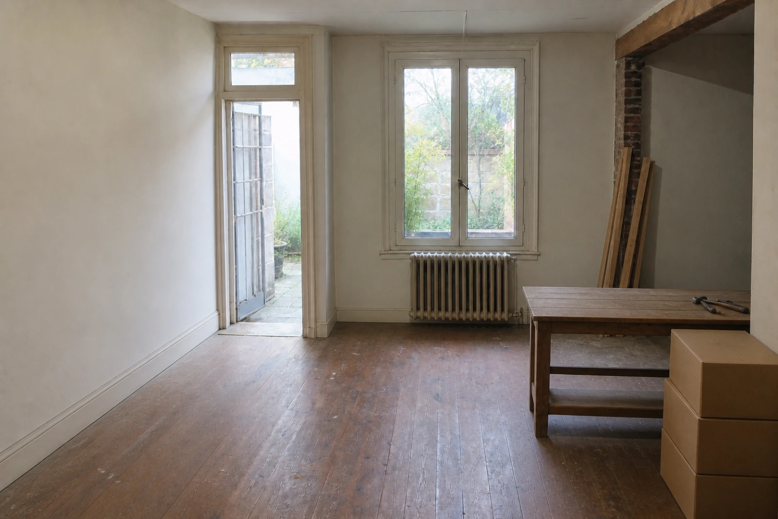 Pavillon ouvrier à Saint-Denis : maison et remise à libérer — intervention en cours