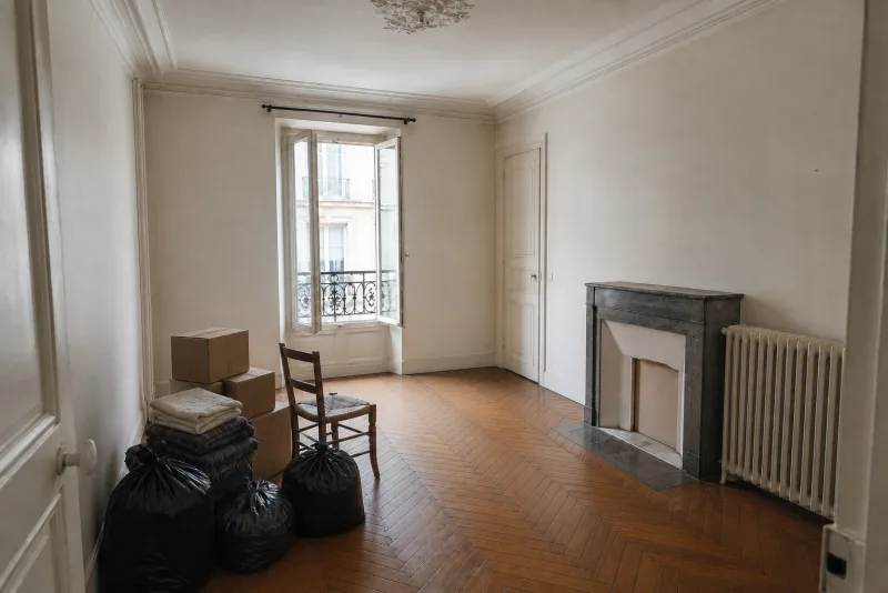 Appartement parisien ancien remis à nu — en cours — Débarras appartement, Débarras à Paris
