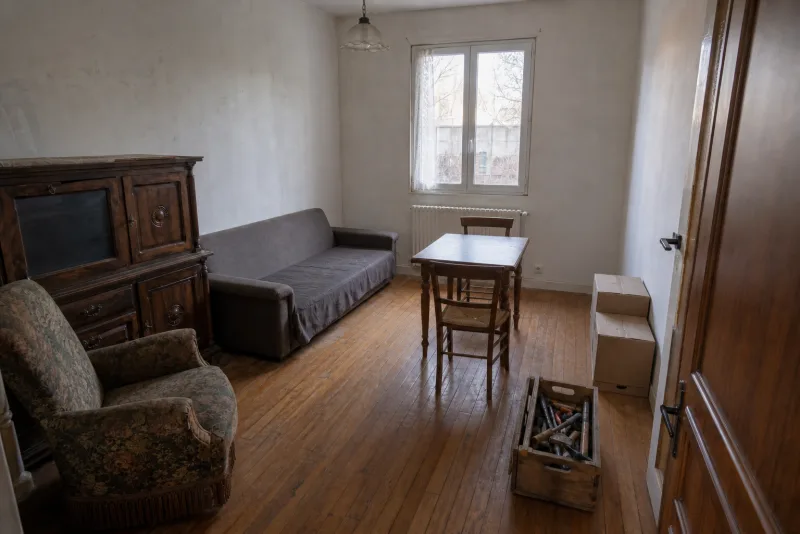 En cours — Séjour d’appartement entièrement vidé